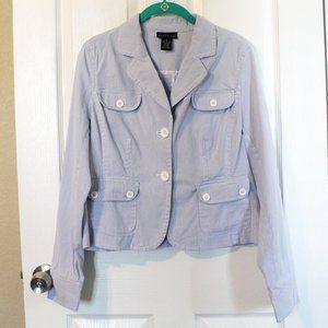 Rafaella Seersucker Cropped Blazer - 14